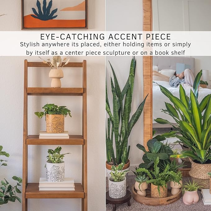 BASE ROOTS Mushroom Planter, Speckled Terracotta, Indoor/Outdoor, Holds Small Plants