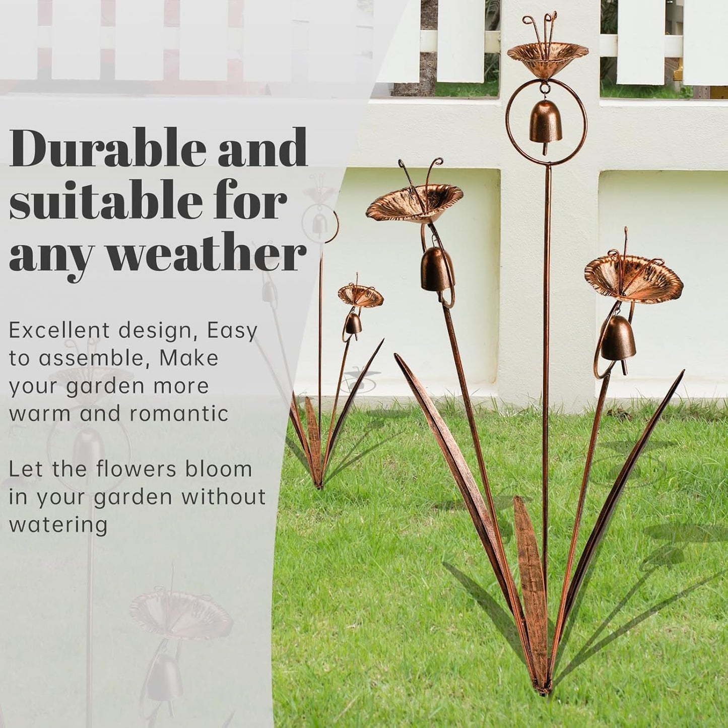 Gardens Metal Calla Lily Flowers with Bells for Outside Yard Art Metal Lilies Bronze