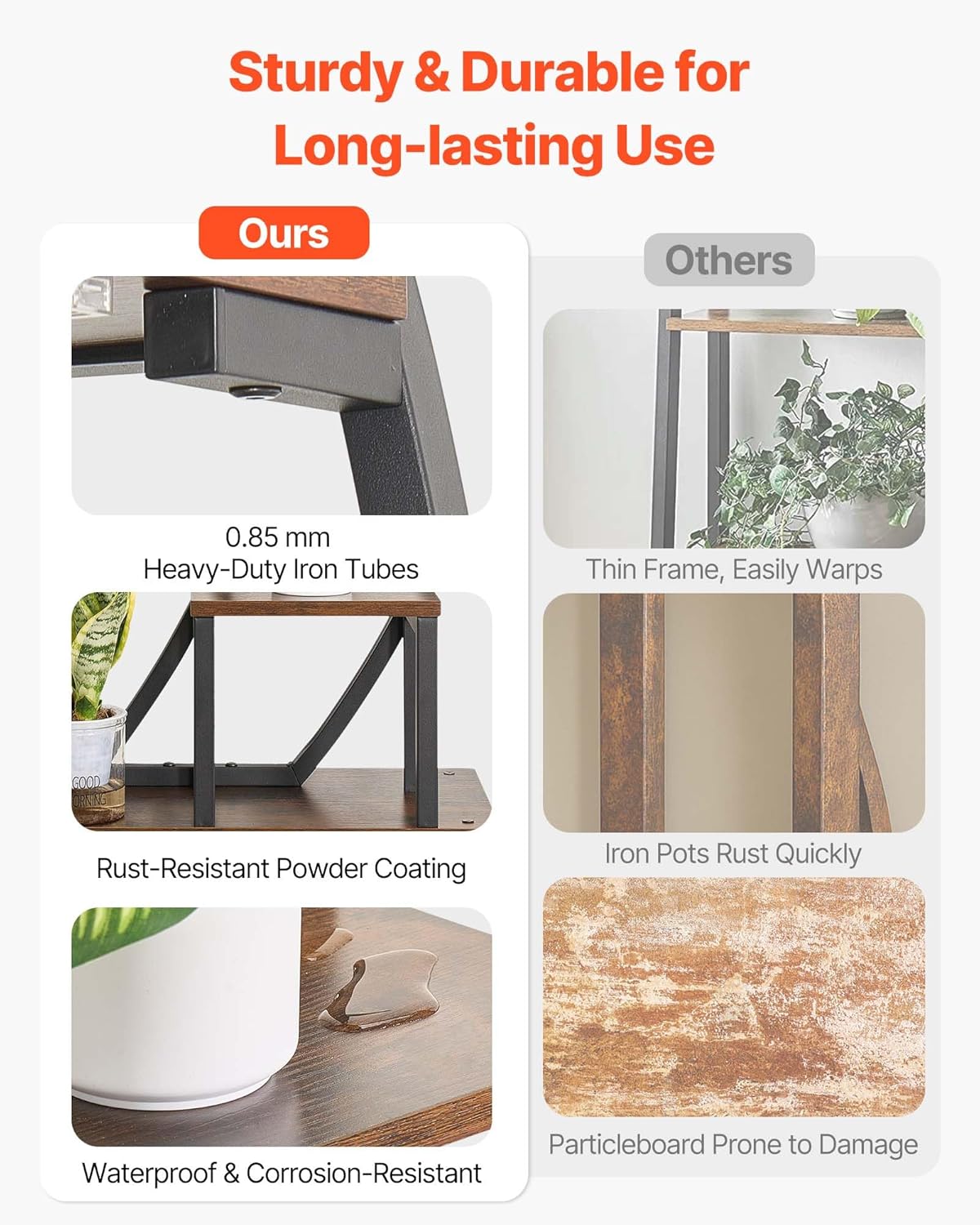 VEVOR Plant Stand Indoor with Grow Lights, 63 in Tall 9-Tier Lighted Plant Shelf, Metal Corner Plants Holder, 3 Timer & 10 Brightness, Curve-Shaped Flower Display Rack for Living Room Balcony Decor