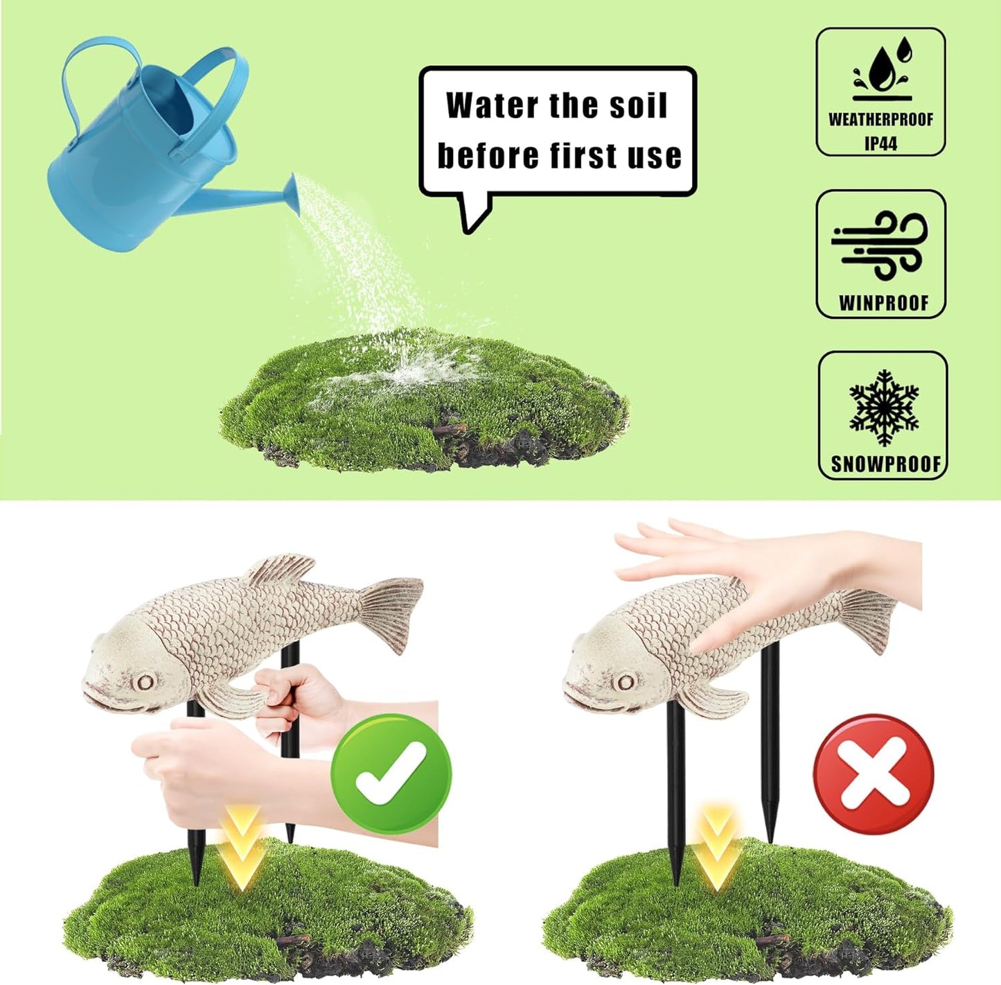 Set of 2 Koi Fish Decor, Large Outdoor Garden Statues, Pond Accessories, Yard Decor, Real Fish Sculpture Art, Koi Pond Kit, Statues for Yard Ornaments Sculpture Garden for Outdoors