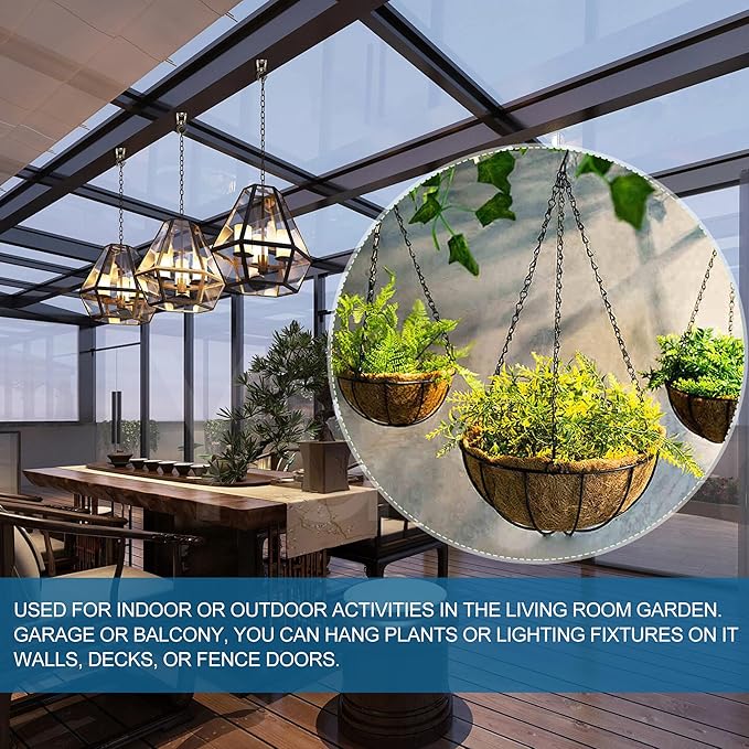 Ceiling Hooks for Hanging Plants (4 PCS Gold),Heavy Duty Metal Plant Hooks, Screw in Hooks for Hanging Birdfeeders, Lamps, Planters, Outdoor Decorative Hooks up to 33 lbs