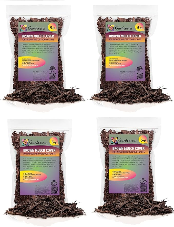 Organic Brown Mulch - Nurture Your Plants with Natural Nutrients - 20 QUARTS