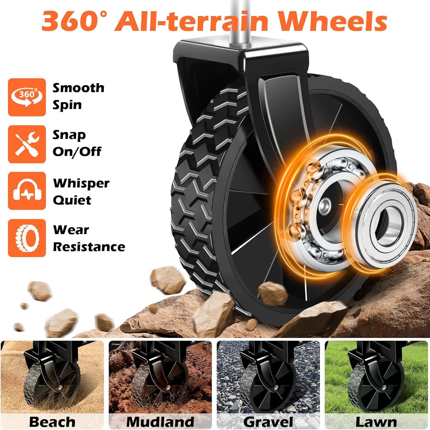 Wagons Carts Foldable, Collapsible Wagon, Foldable Wagon Cart with Wheels, Folding Wagons for Beach Camp Sports Garden, 2 Cup Holders/Lightweight Portable/Black/360 LBS