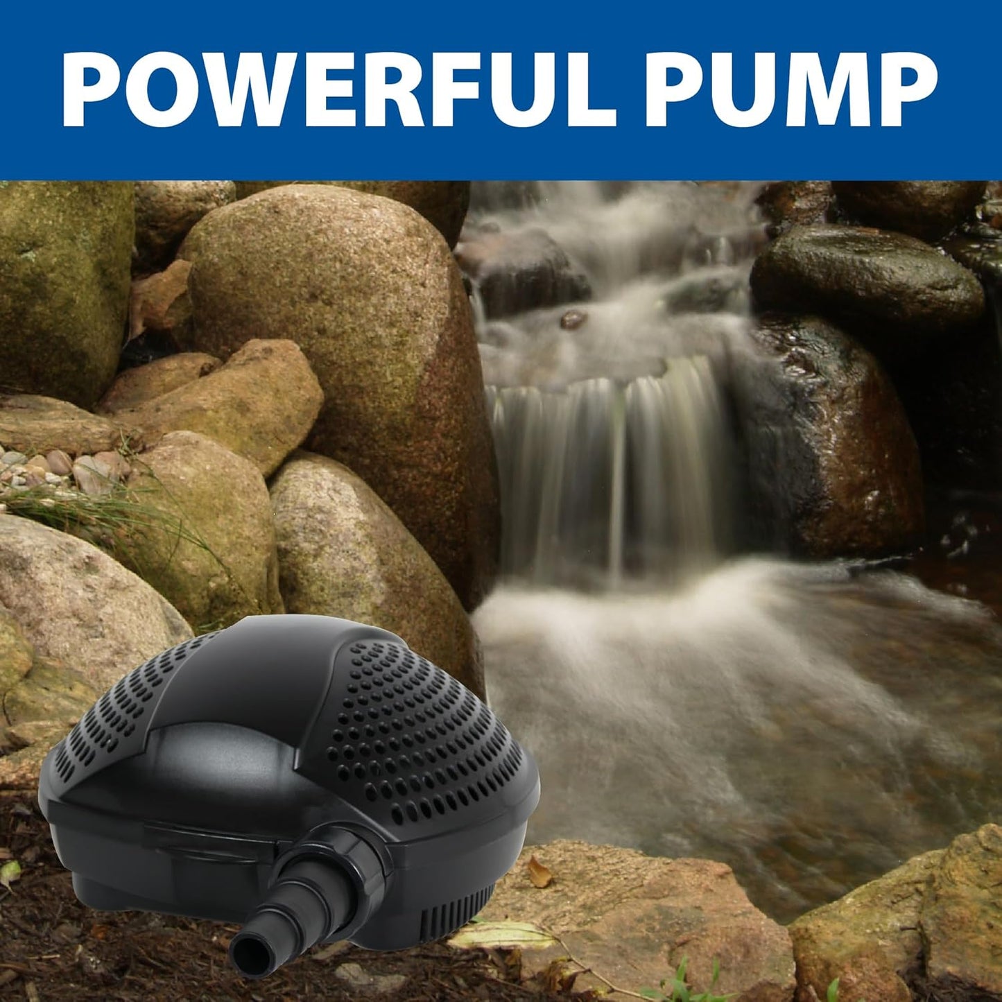 The Pond Guy SolidFlo G2 Submersible Pump for Small Ponds, Water Gardens & Waterfalls, Quiet, Durable, and Efficient Flow, Easy DIY Setup, 2000 GPH