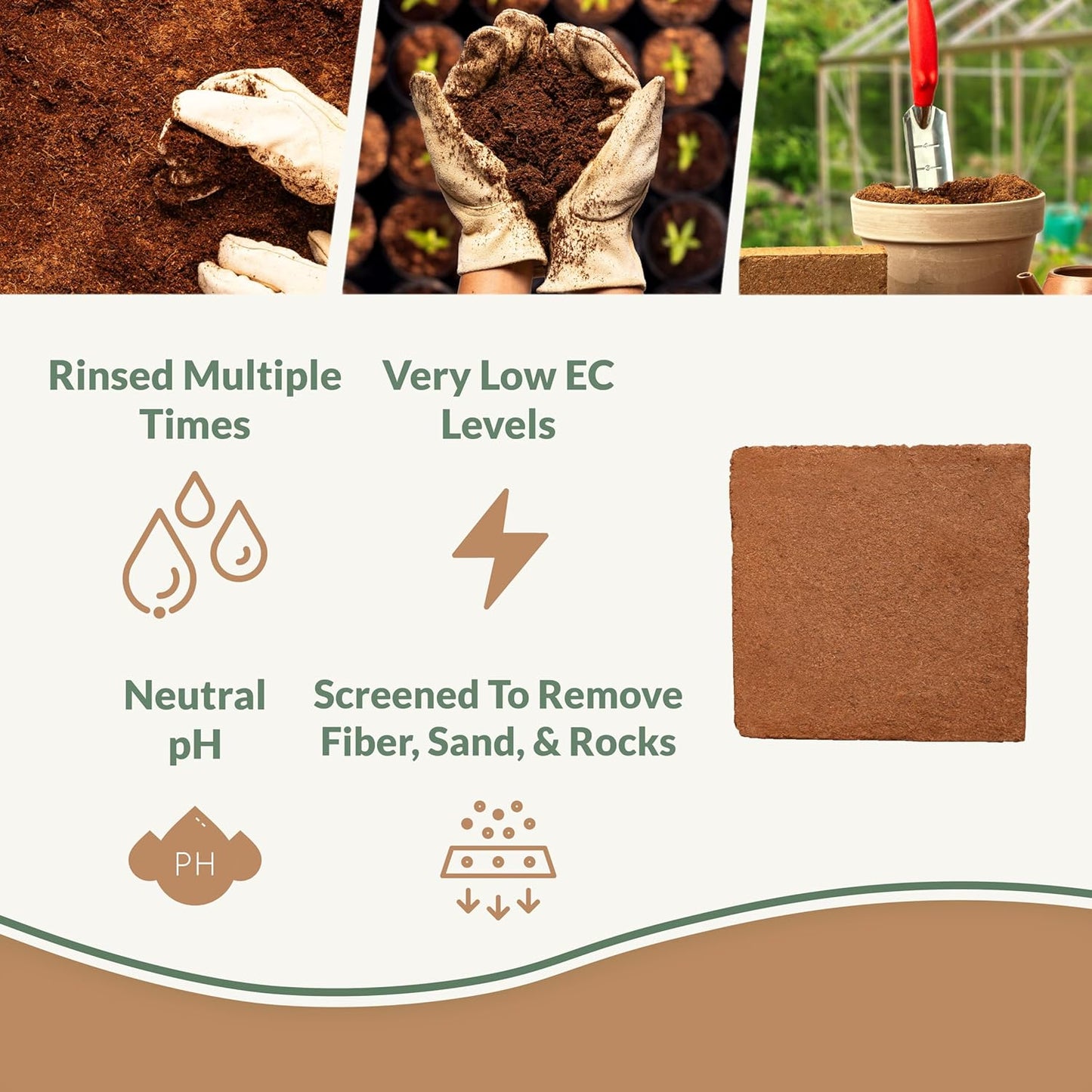 Coco Bliss (40lbs) - Organic Coco Coir for Plants - OMRI-Listed Coco Coir Brick for Garden Soil & Potting Mixes - Coconut Fiber Substrate Mixes with Potting Soil for Indoor Plants & Outdoor Plants