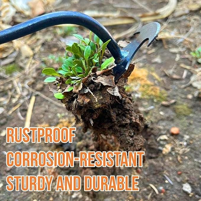 MOTEERLLU Weeding Artifact Uprooting Weeding Tool Gardening, 4-Claw Manganese Steel Weed Puller Garden Hand Weeder Tools, Weed Picker Grass Remover Tool