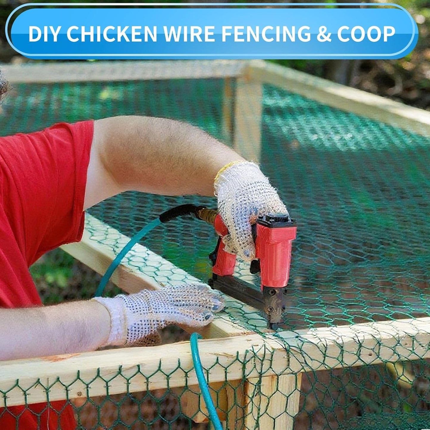 48'' x 150' Green Chicken Wire Fencing, 1 inch Chicken Wire and 20 Gauge Poultry Netting, Garden Mesh Fence Roll for Floral Arrangements/Crafts/Farm/Livestock/Pet Protection