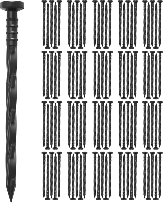 Gardzen 100 pcs Landscape Edging Anchoring Spikes, 6 inches Yard Lawn Paver Edging Stakes for Weed Barrier, Garden Fence, Artificial Turf