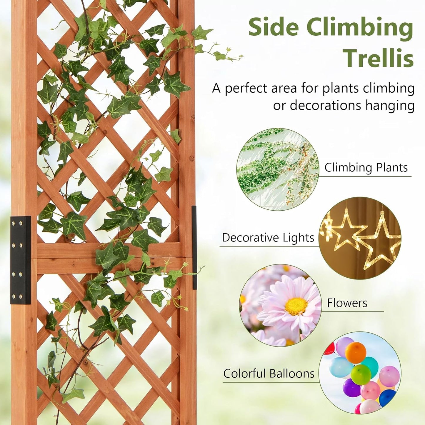 S AFSTAR 84" Wood Garden Arbor, 88inch Wood Backdrop Stand Wedding Arches, Pergola Archway Plant Climbing Arch Trellis for Yard Outdoor, Ceremony Christmas Garden Decoration Pergola, Brown