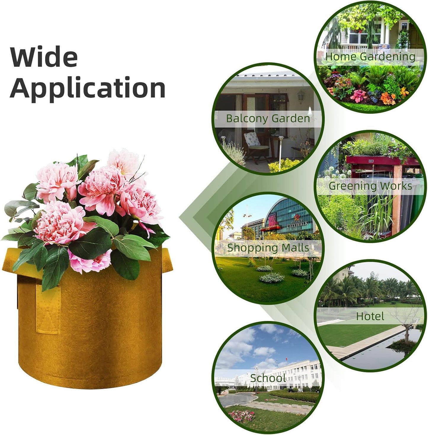 7 Gallon Nonwoven Fabric Planter Bags, Brown - 12 Pack, Thickened, Breathable, Reusable, Drainage, Handles, Vegetable/Flower/Plant/Fruit Outdoor Usage