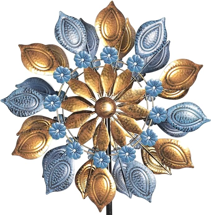 Decoroca Outdoor Wind Spinners - 72in Metal Sculpture, Classic 360° Kinetic Spinner