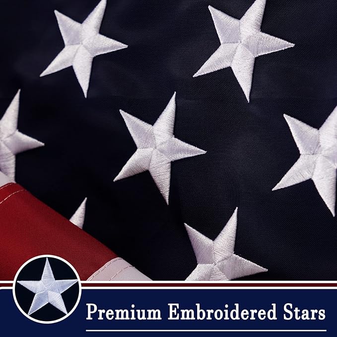 AZCOVER American Flag 2x3 FT US Flag for Outside Heavy Duty Nylon American Flags 24x36 Inch for Outdoor with Embroidered Stars Sewn Stipes and Brass Grommets