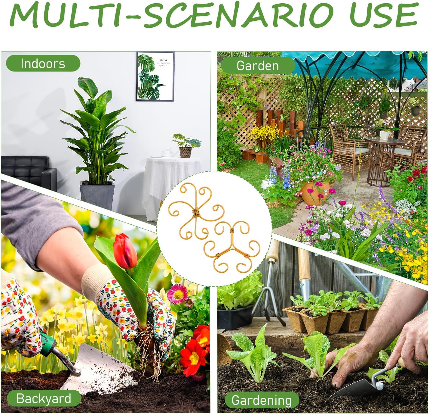 4-Pack Plant Stem Support, Plant Stabilizer for Indoor Plants, Monstera Plant Support System, Plant Stem Holder for Fixing Green Plants and Vines (B)