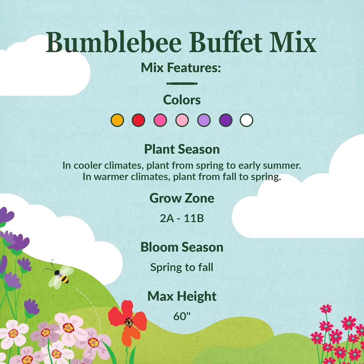 Ferry-Morse Bumblebee Buffet Mix Bulk Flower Seeds, 1lb