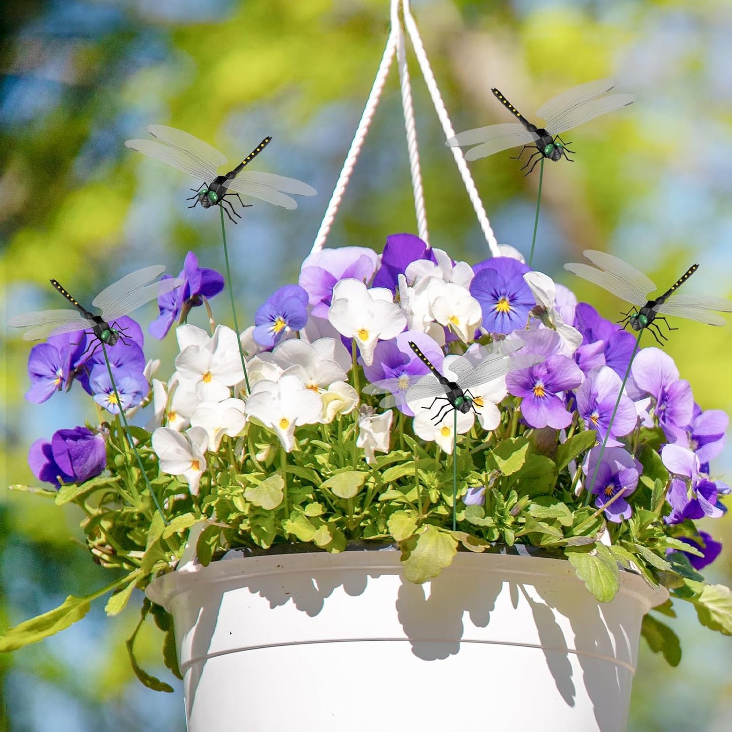 NiHome 12-Pack Large Dragonfly Clip Decoration Set for Garden, Hat, Pet, Indoor & Outdoor Display, Easy Installation Realistic Waterproof PVC Dragonflies (Black)