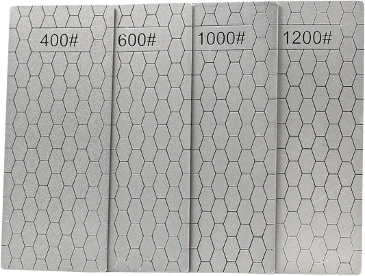 4 Pieces Diamond Sharpening Stone Set,Diamond Lapping Plate Coarse/Medium/Fine Grit Sharpener,400/600/1000/1200 Grit