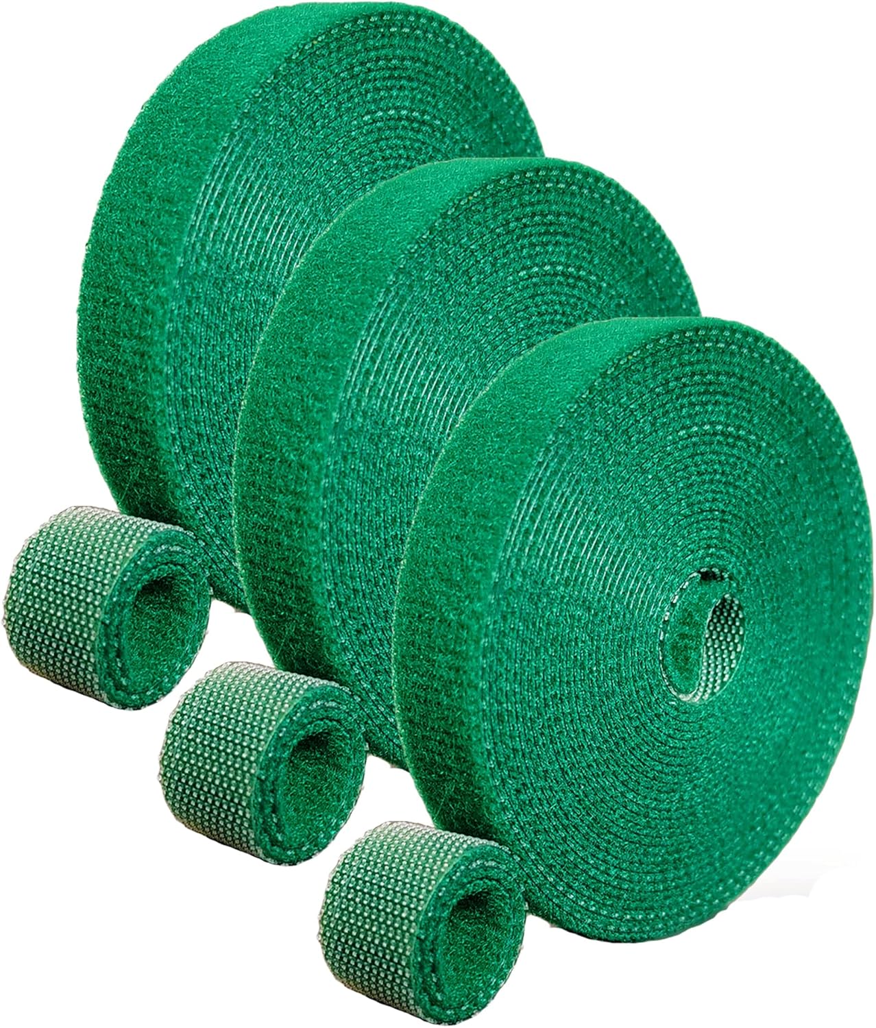 Green Garden Ties|Plant Ties for Climbing Plants 100 feet x1/2‘’in 3 Rolls|Plant Supports for Effective Growing Strong |Green-Recycled Plastic Garden Twine & Twist Ties for Tomato Stakes