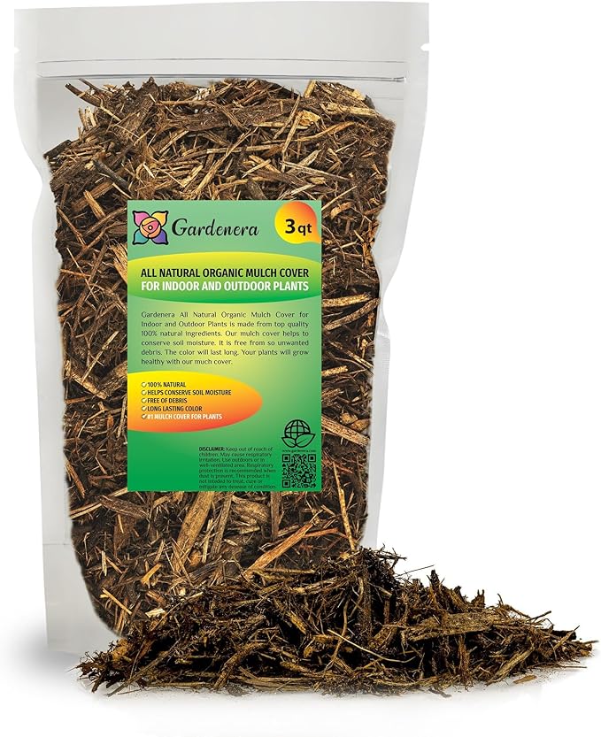 Natural Mulch Cover - Improve Soil Health and Moisture Retention for Thriving Plants - 3 QUARTS