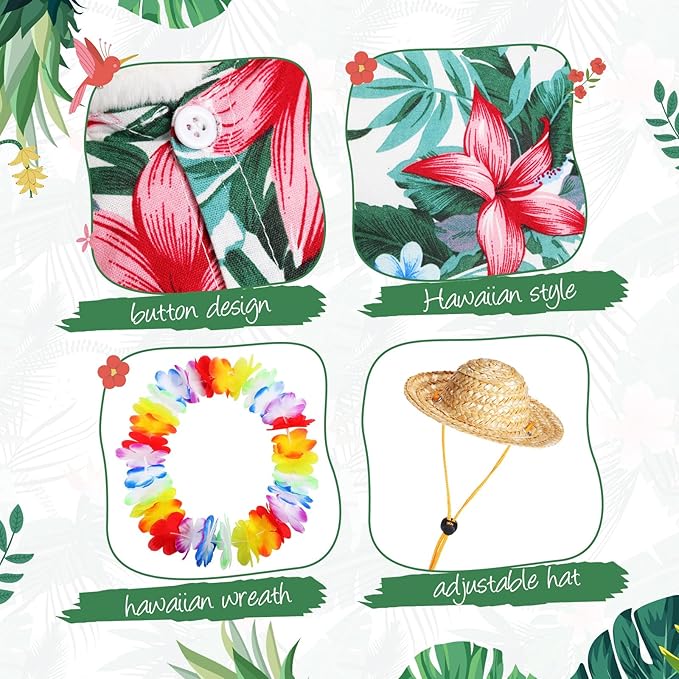 Goose Outfit Lawn Goose Porch Clothing Outfits for Yard Summer Luau 23'' Lawn Outdoor Decoration(Hawaiian Style)