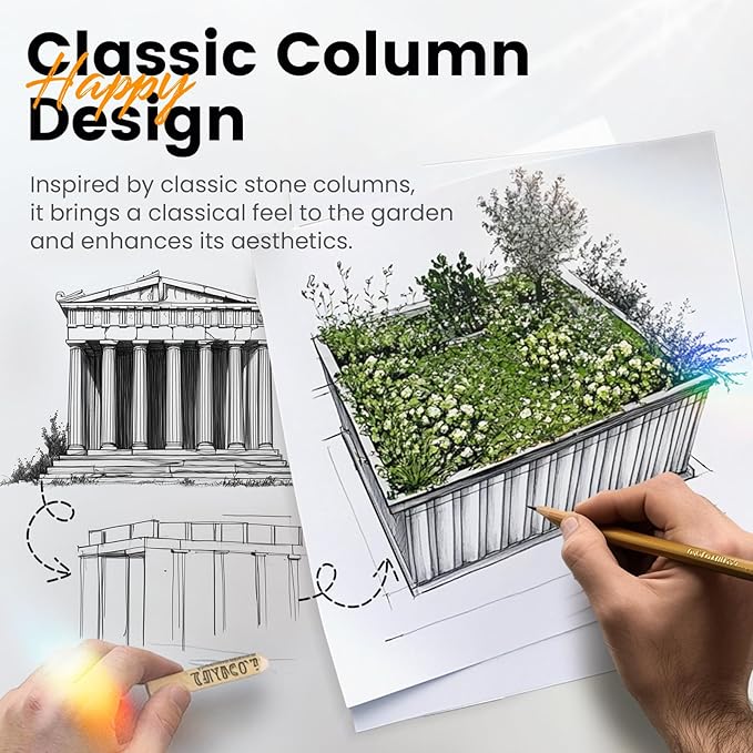 KING BIRD Galvanized Raised Garden Bed with 2 Installation Methods for DIY, 101" x 36" x 24" Heightened Planter Kit Box Outdoor for Deep-Rooted Vegetables, Flowers, Ivory