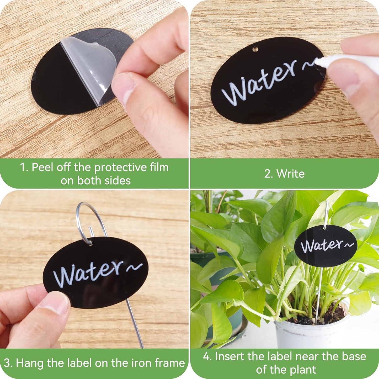 Plant Labels, 50 Pcs Acrylic Garden Labels Stakes with a Pen, Plant Markers for Outdoor Waterproof, Garden Markers Sign Tags for Vegetable, Herb Seedlings Flowers