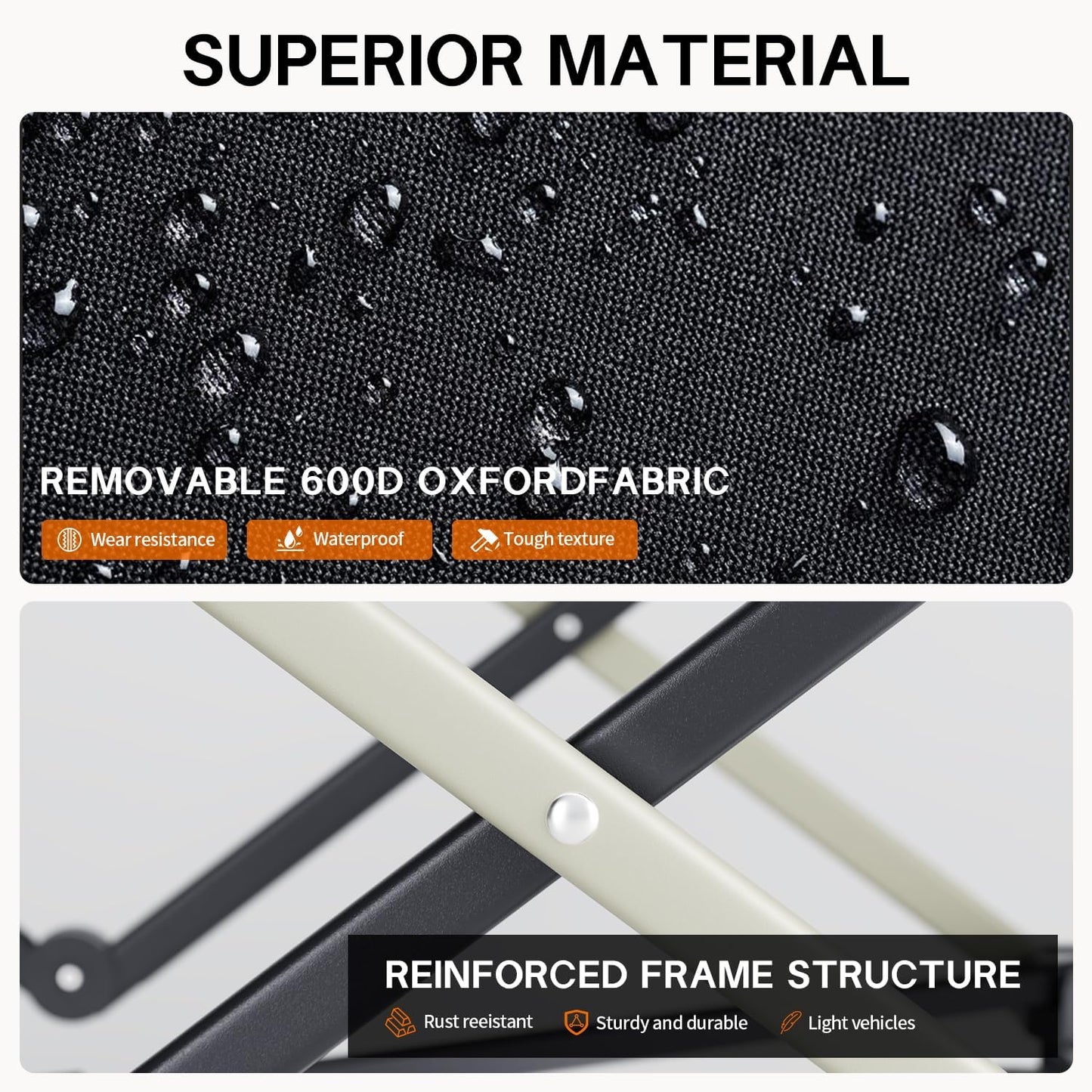 Wagons Carts Foldable,Wagon with Table Top,Beach Wagon with Big Wheels for Sand,Camping Sports Garden Beach Grocery(Black)