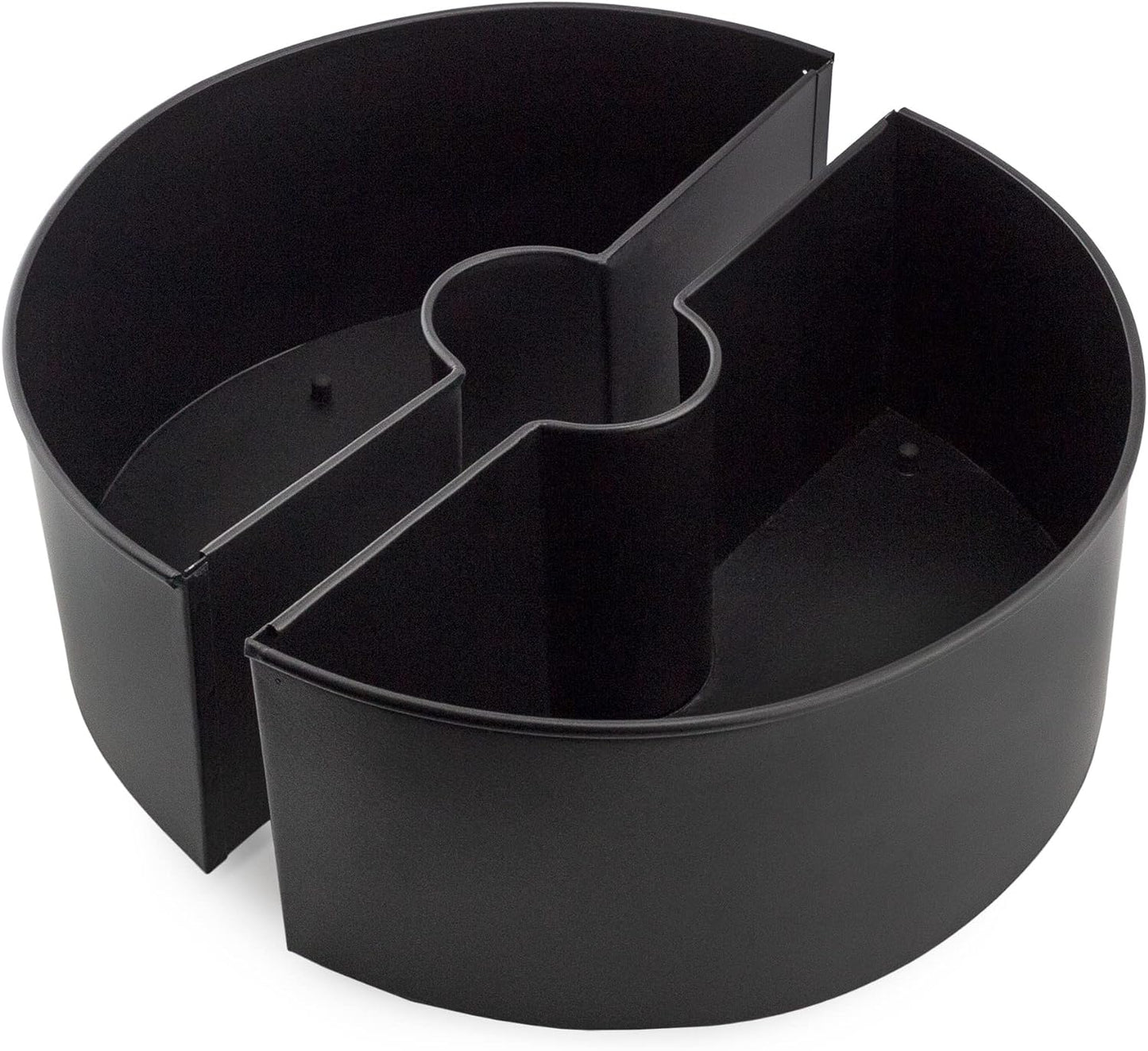 AuldHome Design Umbrella Planter for Patio Table w/Umbrella Hole (Black), Enamelware Half-Circle Planter Pots