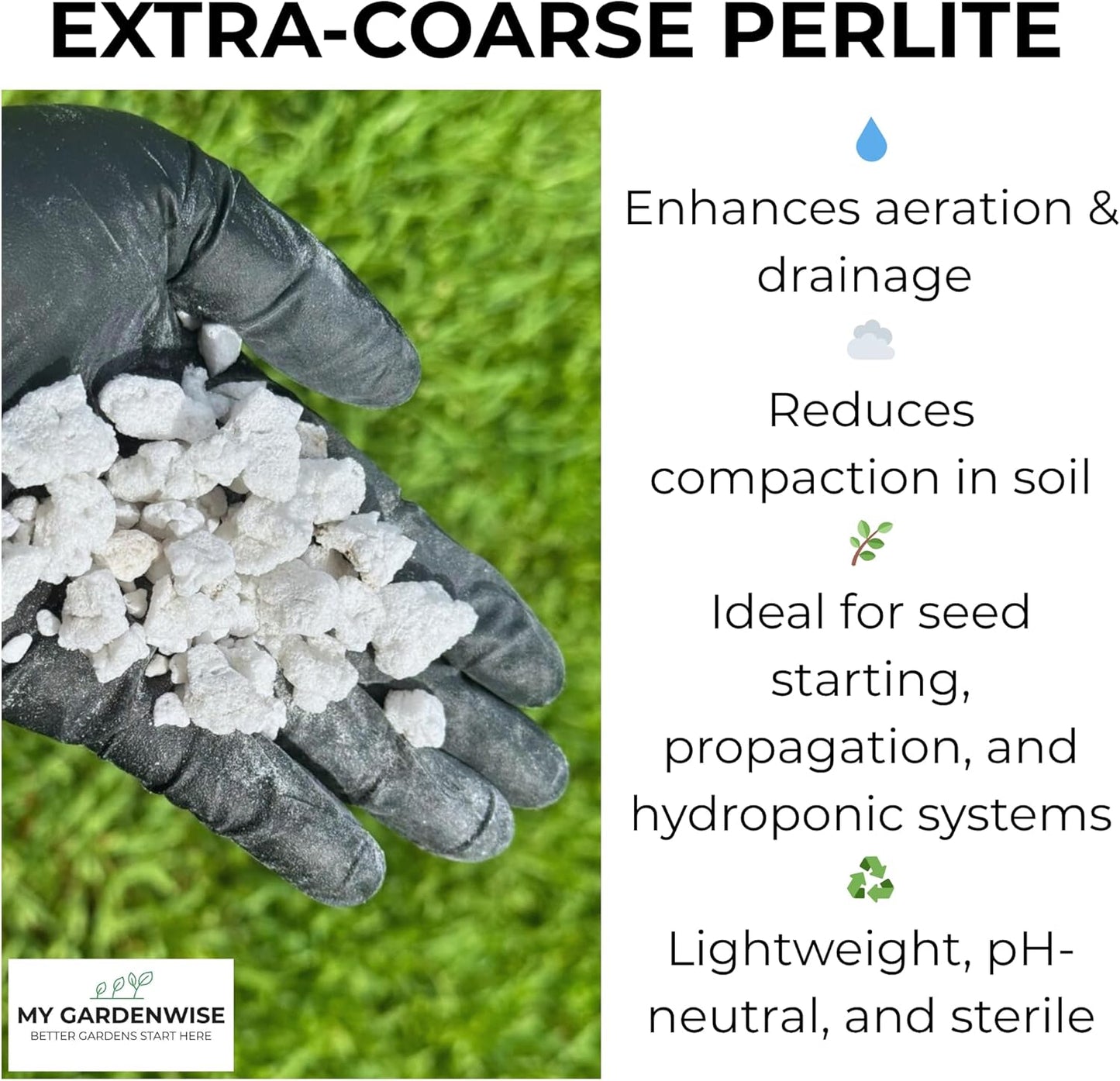 Perlite for Plants, Extra Coarse Grade 4 Horticultural Perlite, Organic Perlite for Gardening Indoor & Outdoor, Made in USA (20 quarts)