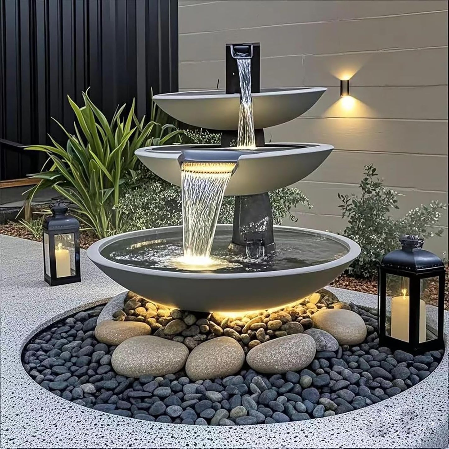 40 lbs Black Stones for Landscaping, 1-2 Inch Small Pebbles Natural Decorative Black River Rocks for Plants Aquarium Outdoor Garden Walkways Paving and Yards