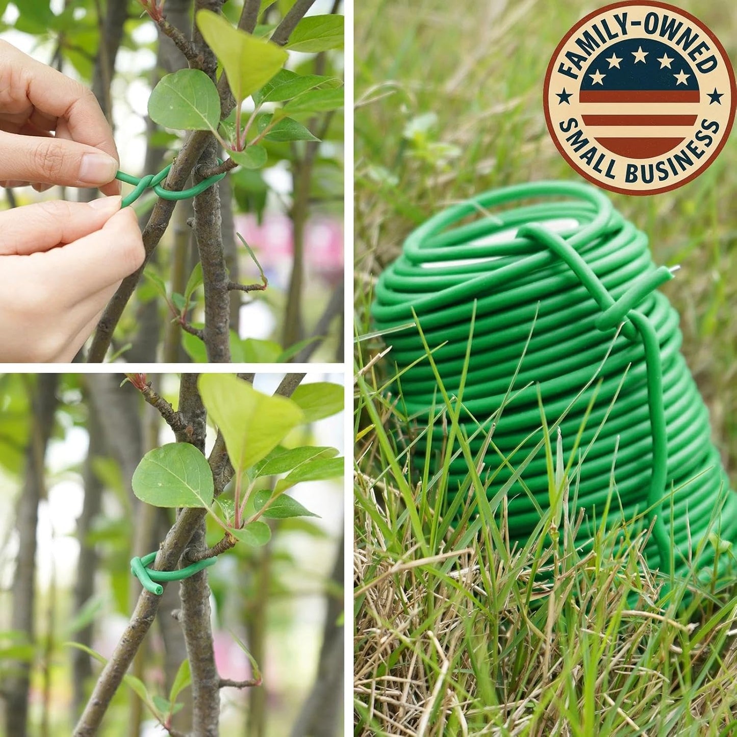 Decoroca Soft Plant Ties for Support - 65.6' Reusable Waterproof Plant Wire, 3.5mm Garden Twist, for Indoor & Outdoor Plants and Home Organizing（1pc/Green）