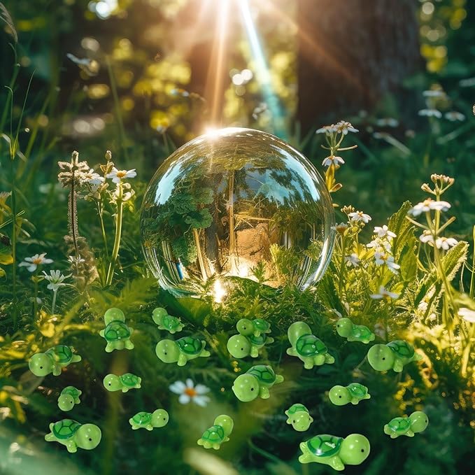 Soaoo 120 Pcs Miniature Sea Turtle Figurine Multicolor Tiny Turtle Statue Mini Sea Creatures Tortoise Miniature Resin Animals for DIY Garden Decoration Cake Home Decor, 2 Sizes (Green)