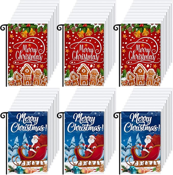 Shimeyao 54 Pcs Blank Sublimation Flags DIY Lawn Garden Flags 11.8 x 17.7 Inches Polyester Blank Heat Transfer Banner for Valentine's Day Wedding Indoor Outdoor Party Decoration