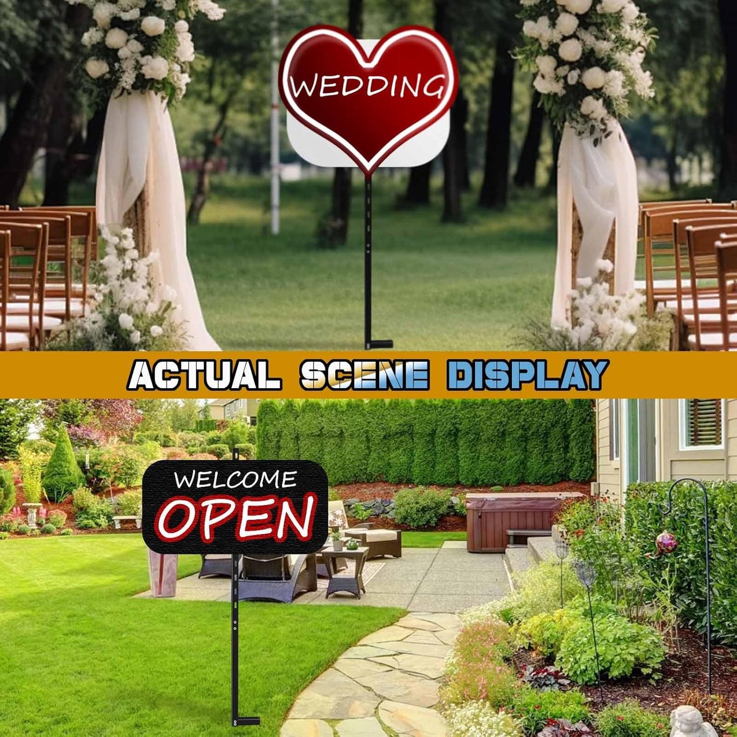 10 Pcs 46 inchens T-Bar Yard Sign Stakes Heavy Duty Metal Stake Yard Sign Holder/Steel Powder Coated Sign Posts for Outside/2mm Thickness Rust-Proof Outdoor Sign Holder for Outdoor Lawn Yard (10)