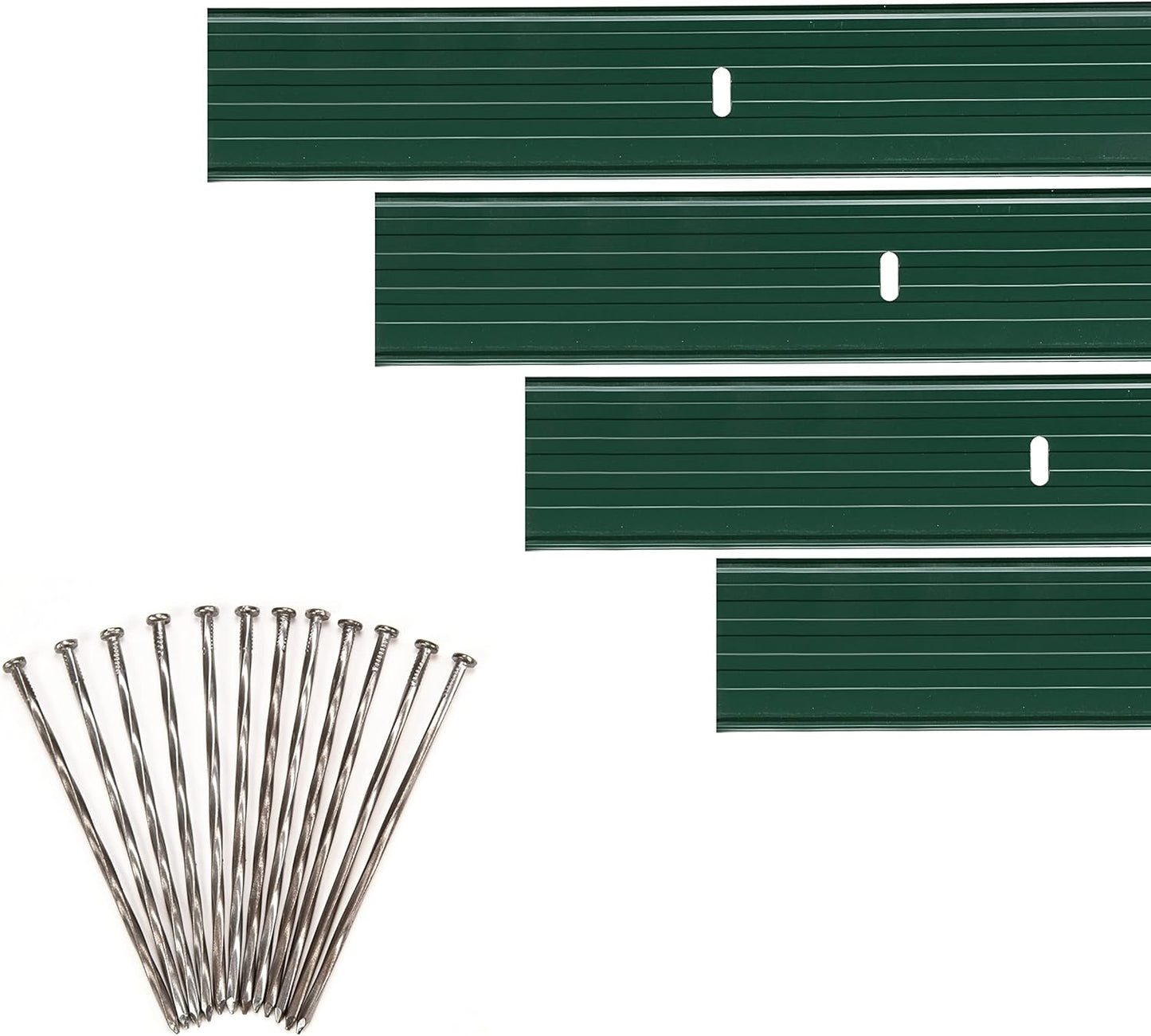 Dreamscape YardEdge Aluminum Landscape Edging - 4 Strips, 6ft Each (24ft Total), Green Duraflex Paint - Professional Quality Landscaping Border, Metal Divider for Lawn, Garden, Flowerbed