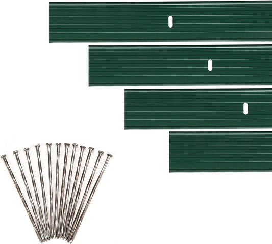 Dreamscape YardEdge Aluminum Landscape Edging - 4 Strips, 6ft Each (24ft Total), Green Duraflex Paint - Professional Quality Landscaping Border, Metal Divider for Lawn, Garden, Flowerbed