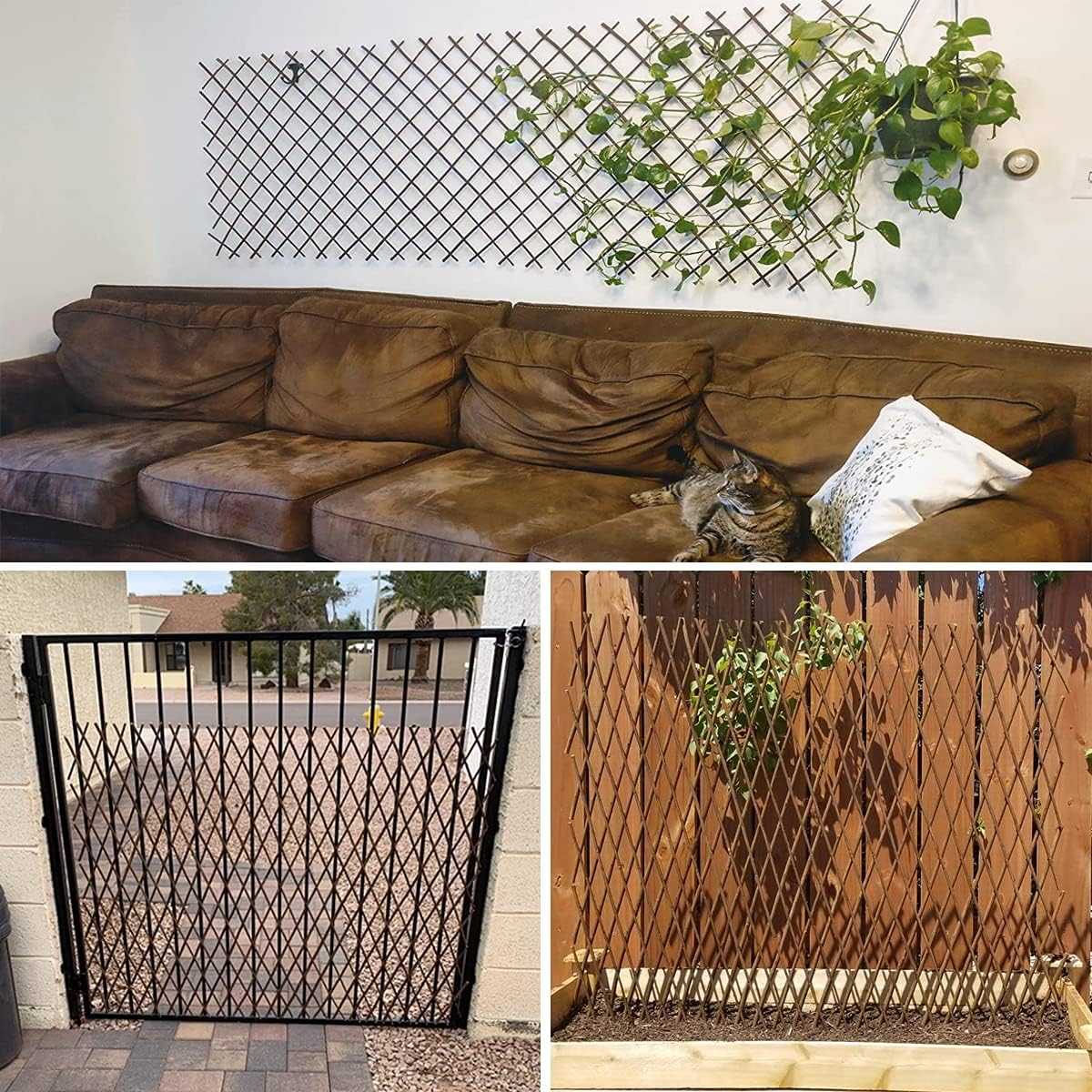 Expandable Willow Trellis for Climbing Plants Outdoors,Nature Garden Fence Lattice Panels for Outside Plant Support for Vine, Ivy, Rose, Cucumbers, Clematis 36x92 Inch(1PC)