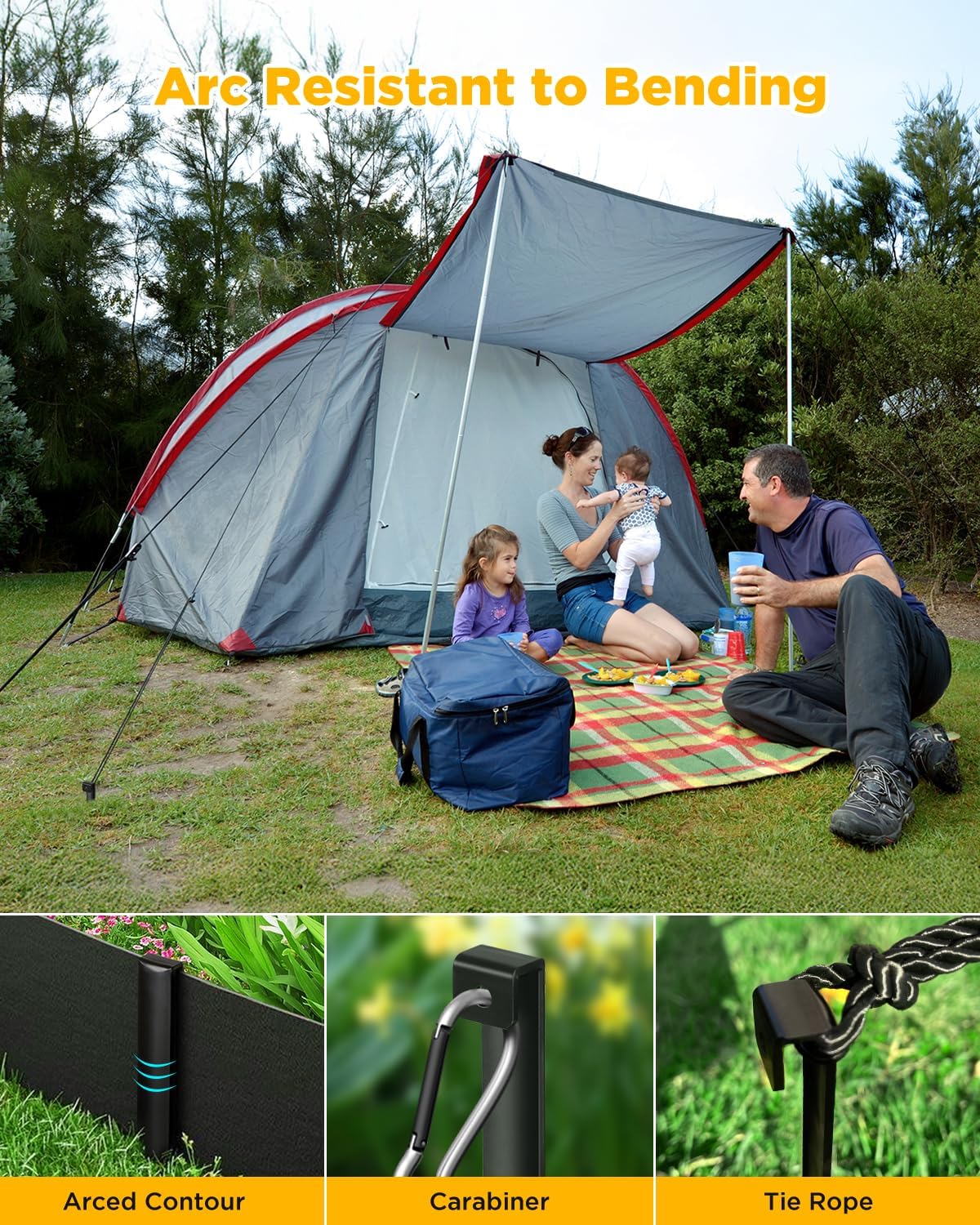 Landscape Edging Metal Stakes - 40 Pcs, 10 Inch Garden Landscape Stakes, High Carbon Steel Landscape Anchoring Stakes for Flowerbed Edging, Outdoor Tent and Landscape Edging Coil