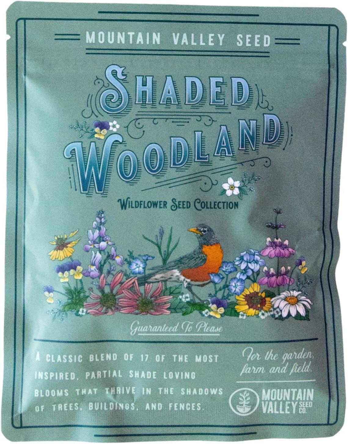 Wildflower Seed Bulk, 3 Oz. (80,000+ Seeds) – 19 Non-GMO Flower Seeds for Shade, Annual & Perennial Wild Flowers Mix for Partial Shade – Shade Tolerant by Mountain Valley Seed