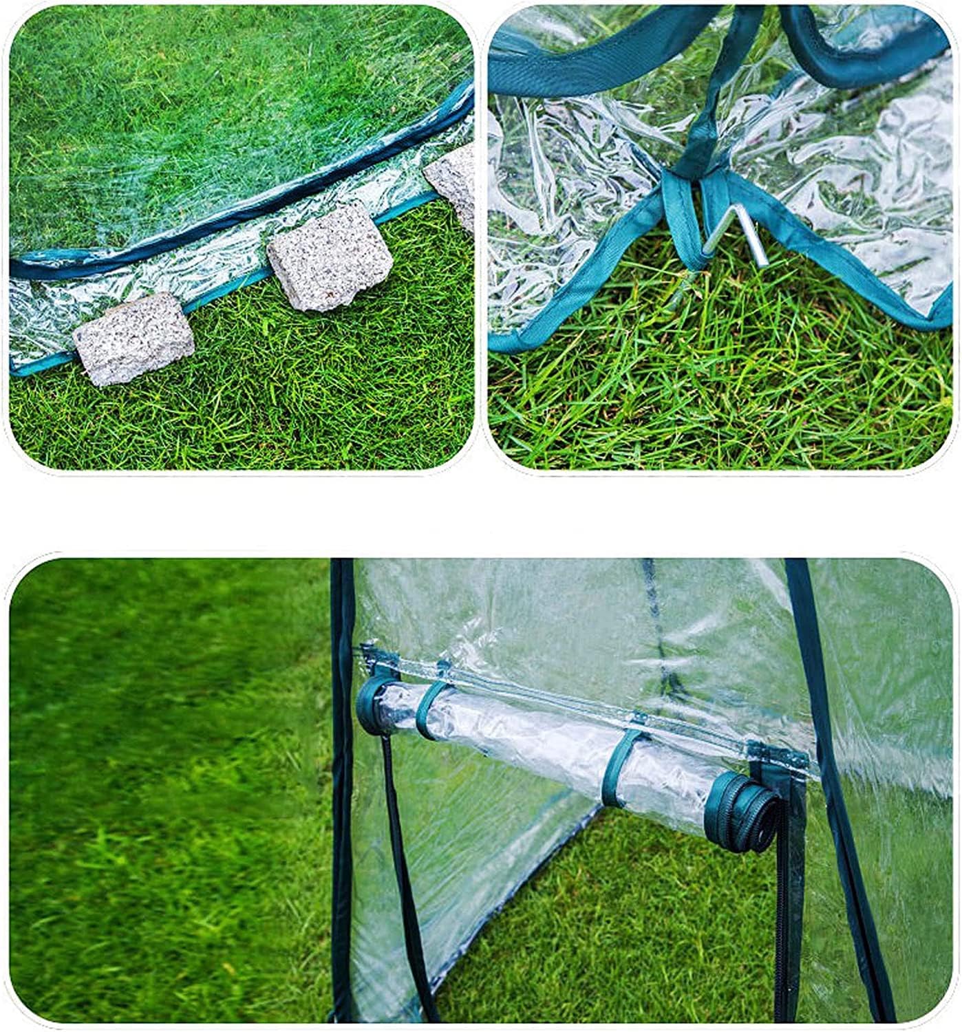 porayhut Pop Up Greenhouse Cover ,Pack of 2 Pcs,Flower House Mini Gardening Plant Flower Sunshine Room Room,Backyard PVC Greenhouse Cover for Cold Frost Protector Gardening Plants