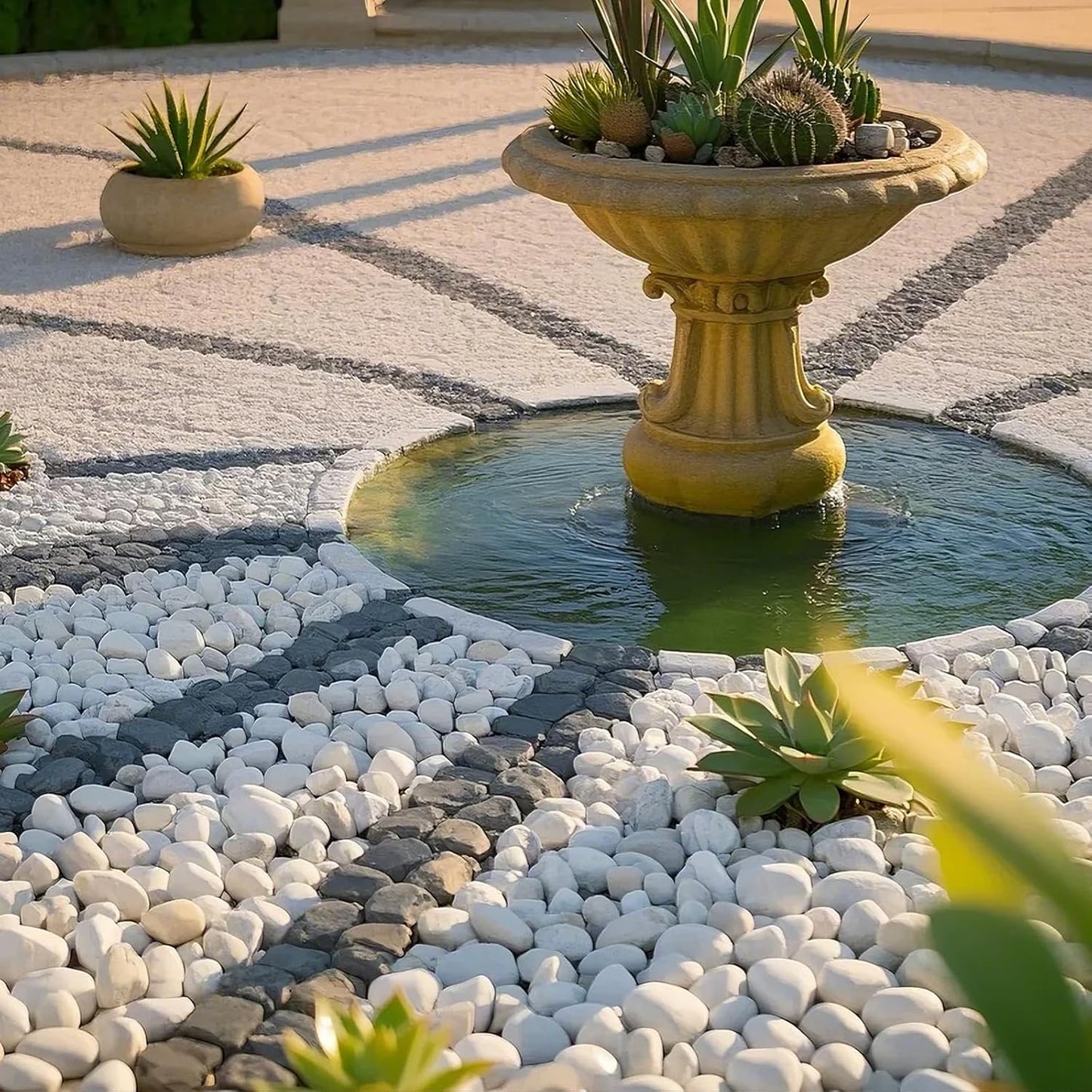 River Rocks, 20lbs White Pebbles for Indoor Plants, 1-2 Inch Aquarium Rocks, Natural Stones for Landscaping Garden Paving Plant Rocks Crafting Walkways