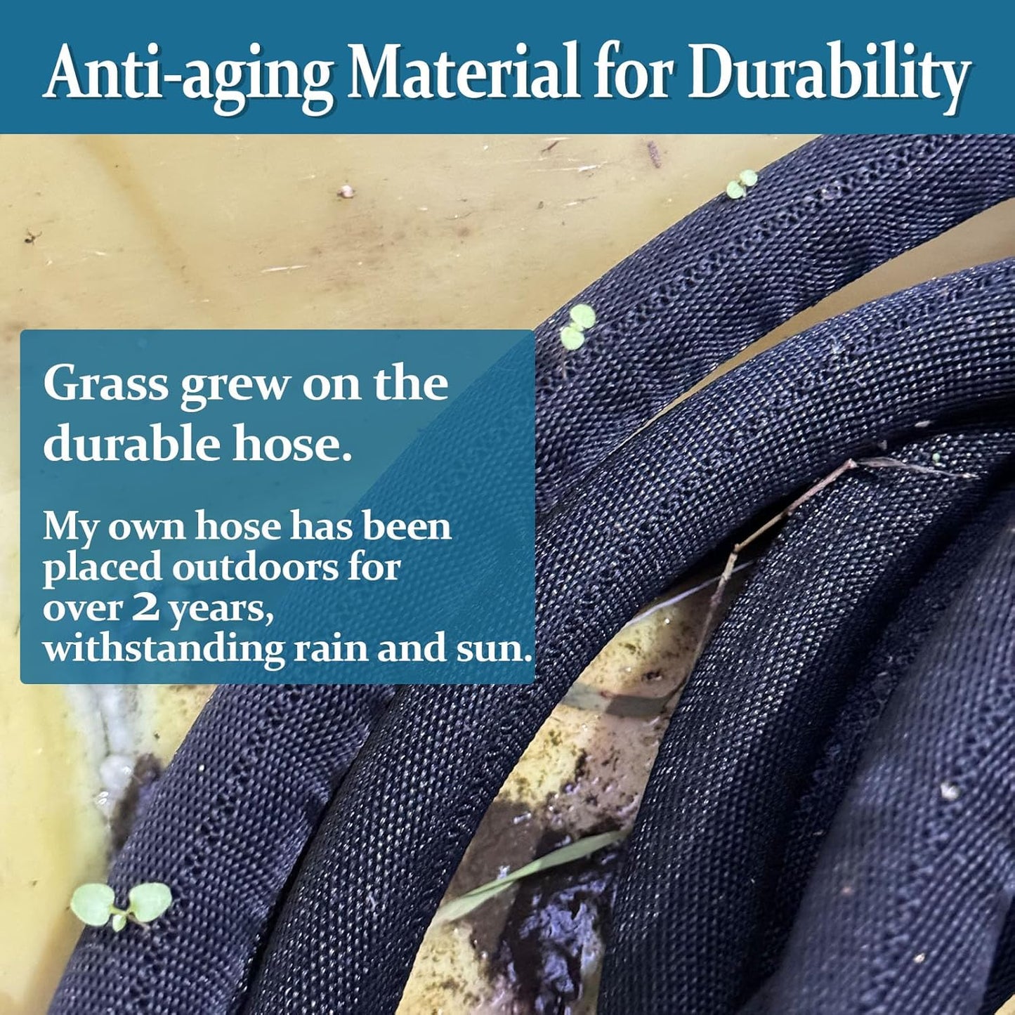 Garden Hose 50ft Made of TPE(BetterThan PVC), with 10 Patterns Sprayer Nozzle, Ultra-Light & Flexible Water Hose with Solid Brass Fittings, Non-Shrinking, Easy to Storage, Drinking Water Safe Material