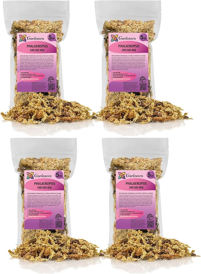 Premium Phalaenopsis Imperial Orchid Potting Mix - Hand Mixed in Small Batches | Great for Phalaenopsis of All Kinds - by GARDENERA - 20 Quart