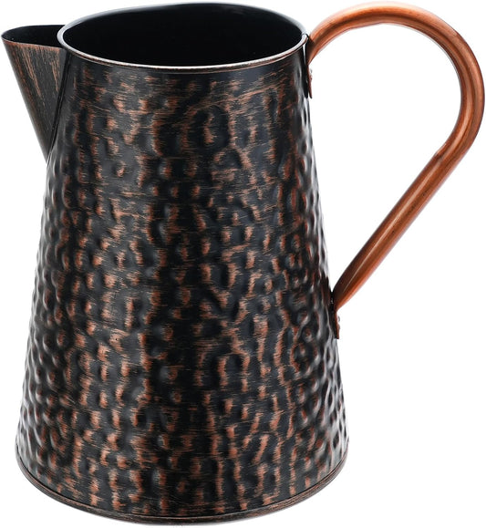 Copper Colored Metal Decorative Watering Can Metal Flower Milk Jug Vase Pitcher Holder for Indoor Outdoor Plants