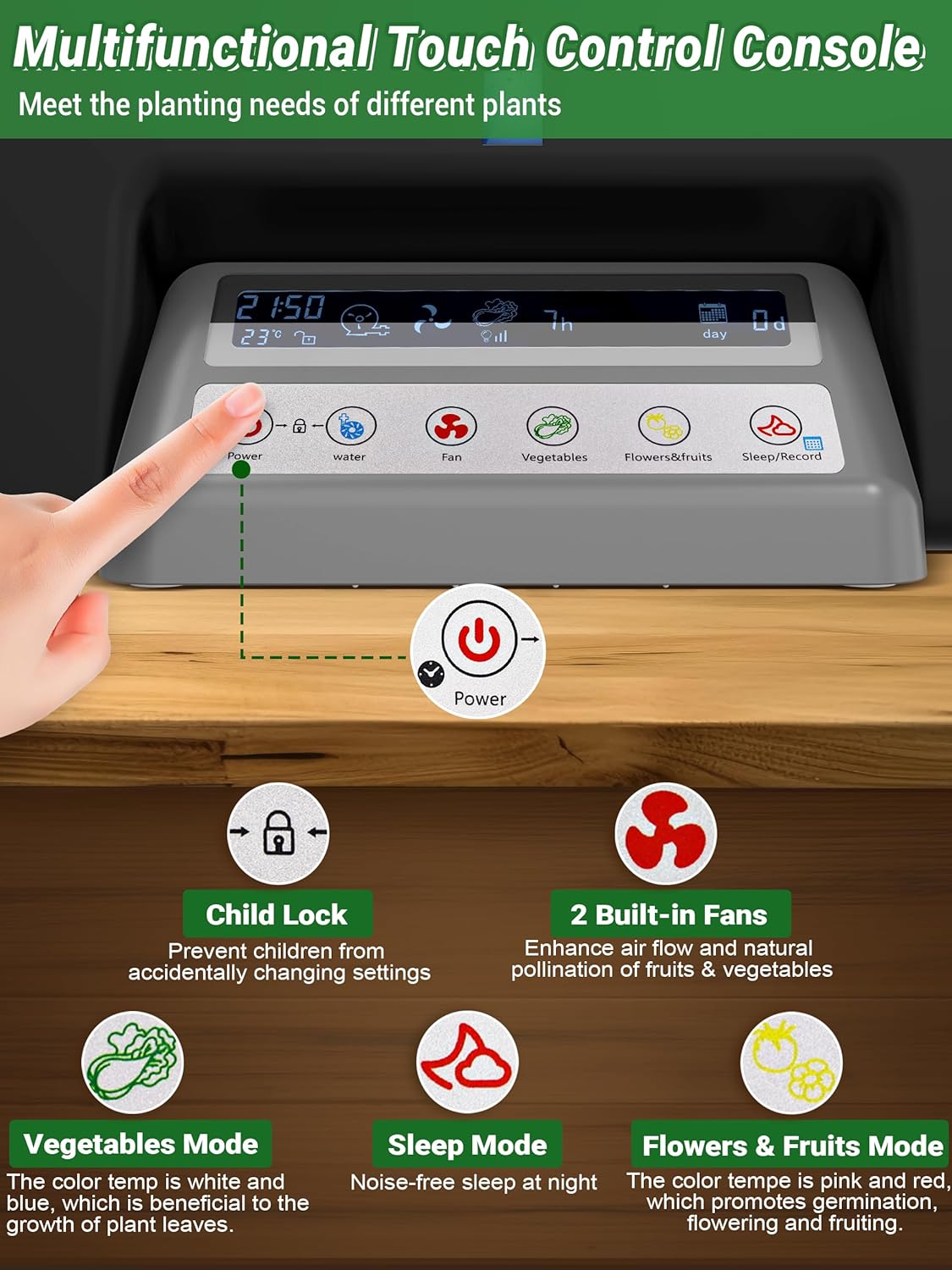 Hydroponics Growing System Kit, 17 Pods Herb Garden with 102 28W Full-Spectrum Grow Lights & 2 Fans, Indoor Garden with Water Pump, 10L Water Tank, Auto Timer, Height Adjustable (Black & Grey)