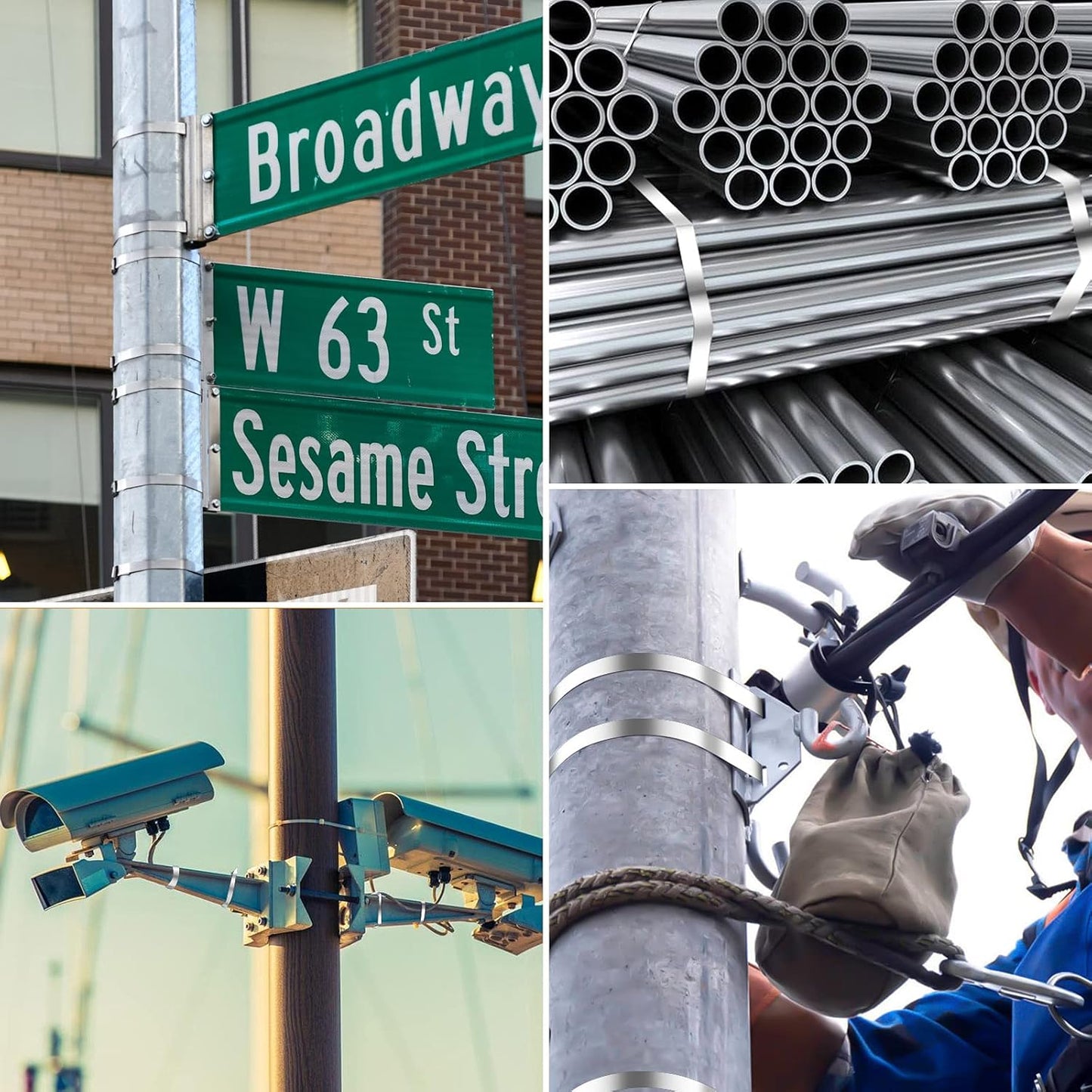 Metal Zip Ties 48 Inch, 500Lb Extra Long Stainless Steel Cable Ties, Heavy Duty Self-Locking Strap Ties, Strength for Exhaust Wrap, Garden Ties, pipes, Outdoor UV Resistant Large Tie Wraps 30 Pcs