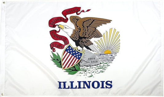 FlagSource Illinois Nylon State Flag, Made in the USA, 5x8'