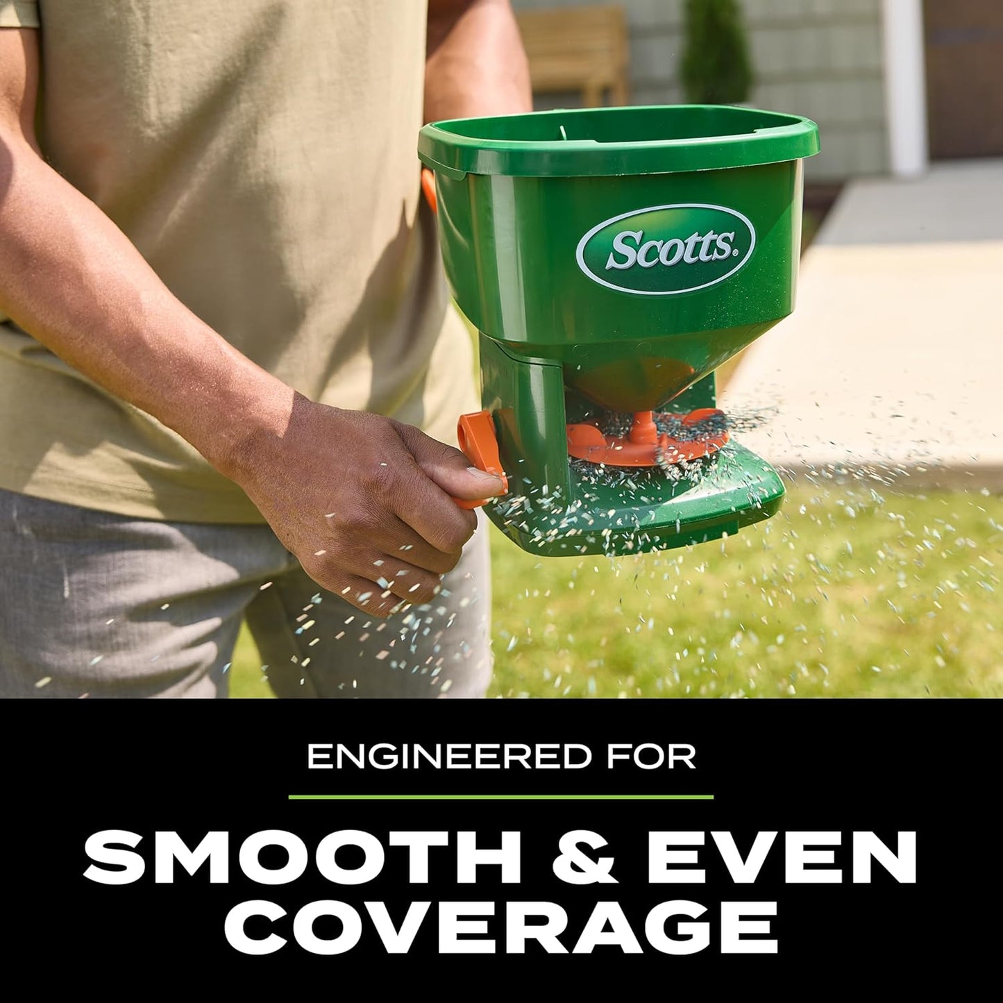 Scotts Whirl Hand-Powered Spreader for Grass Seed, Fertilizer, Salt, Ice Melt, Handheld Spreader Holds up to 1,500 sq. ft. Product