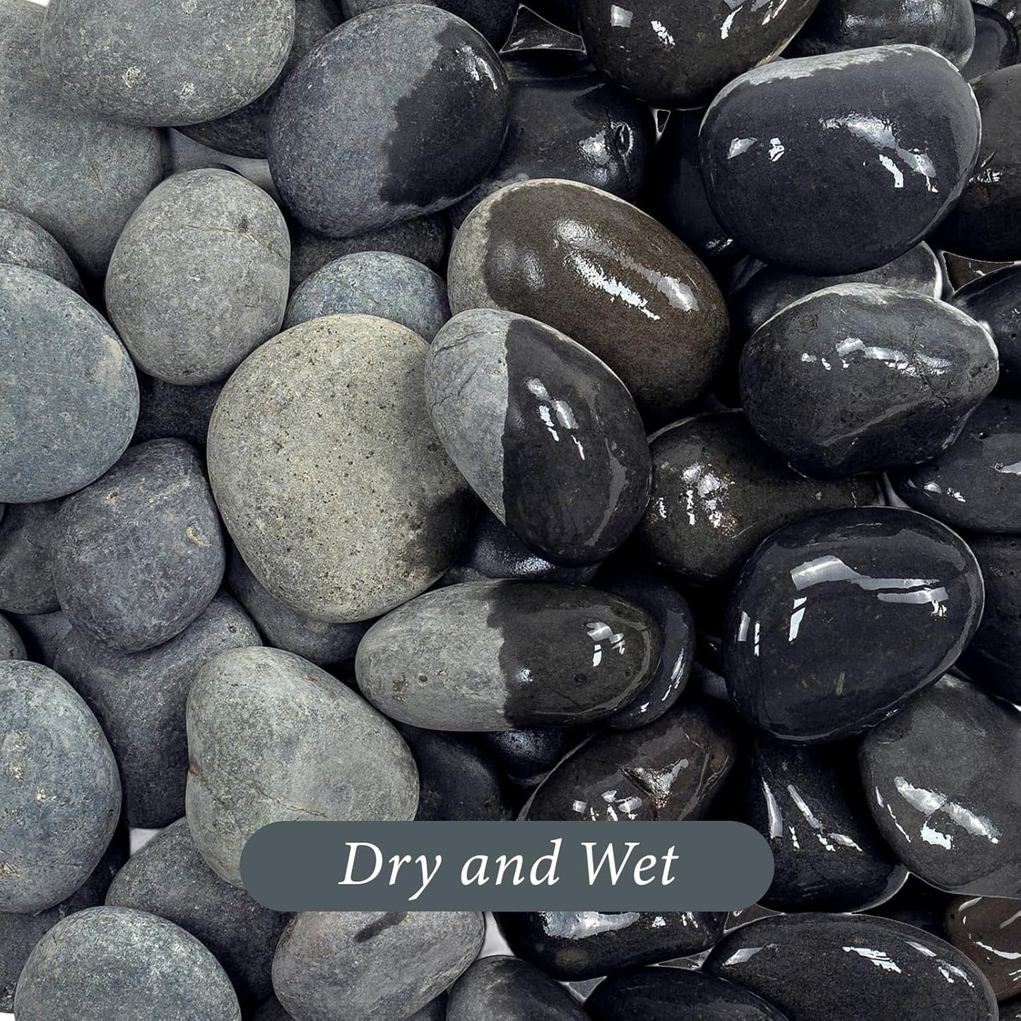 River Rocks, 20lbs Black Pebbles for Indoor Plants, 1-2 Inch Aquarium Rocks, Natural Stones for Landscaping Garden Paving Plant Rocks Crafting Walkways