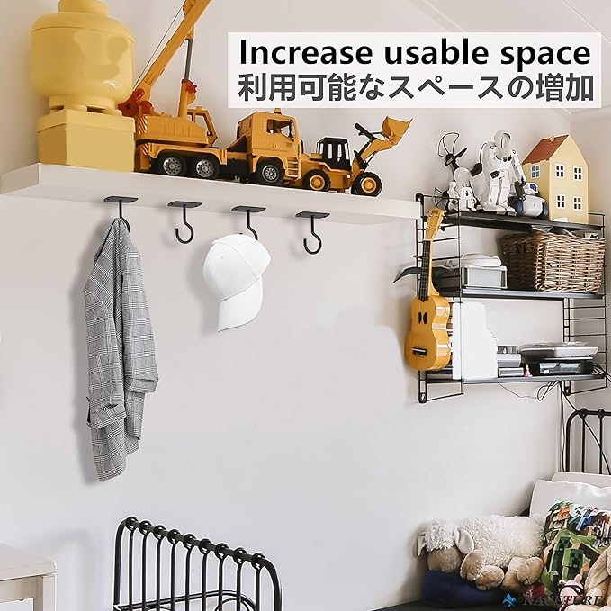 NACETURE Plant Ceiling Hooks Hanging Basket 4 Pack - Hanging Plant Hooks Indoor Wall Hanger for Decorative Home, Kitchen, Wreath Hangers for Fall Porch Decor (2.5" Black 4 Pack)