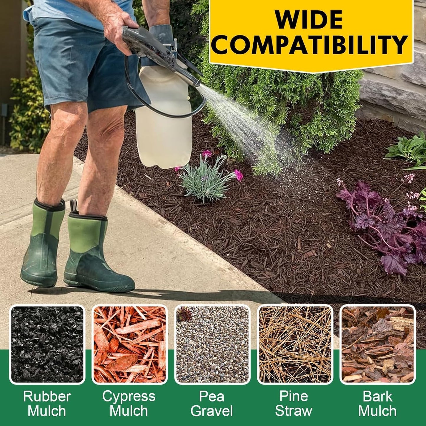 JDiction Mulch Glue 30oz for Landscaping, Gravel Binder, Rock Glue for Garden, Paths, Weather Resistant, Non-Toxic, Fast Drying, Lasts up to 2 Year